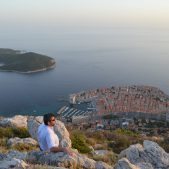  Curtis watching the sunset, Dubrovnik